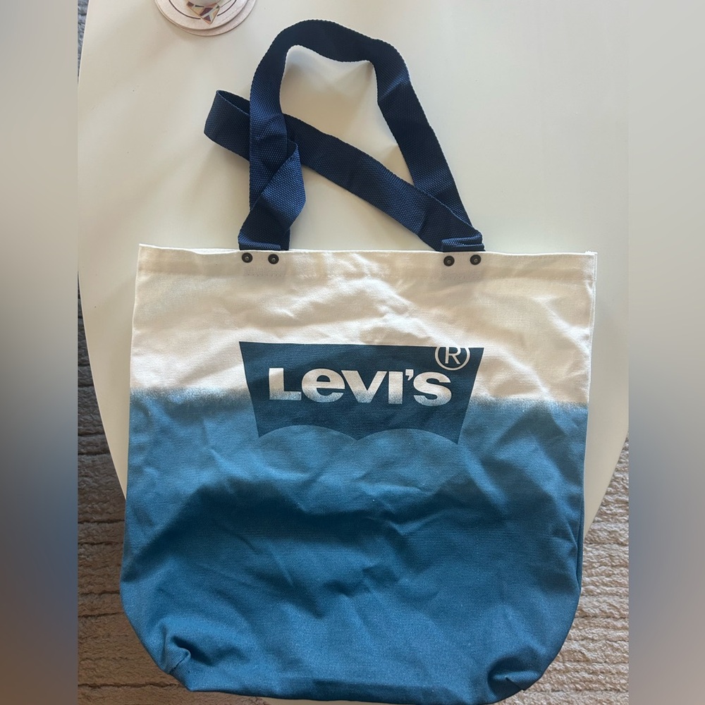 Levi's Navy and White Canvas Tote